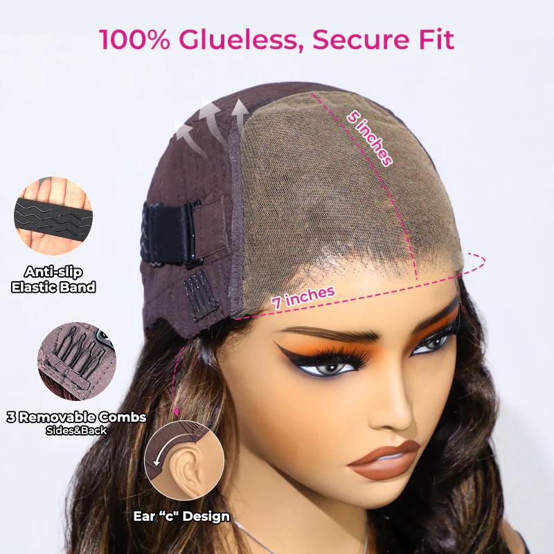 Kendra 26" Brown Butterfly Cut 7x5 Lace "Wear & Go" Wig - Image 4