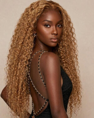 Giselle 26″ Highlight Brown Water Wave 7x5 Lace “Wear & Go” Wig